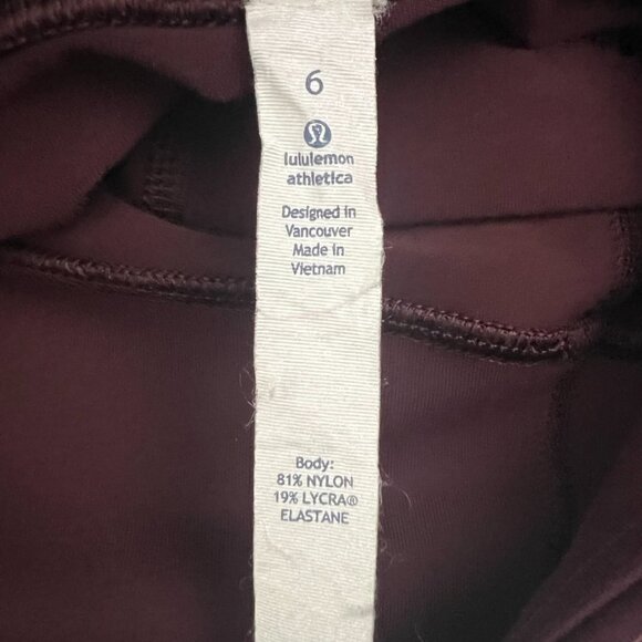 Lululemon Leggings Women's 6 Bordeaux Drama Gather & Crow Crop Slit Capri - Picture 8 of 16